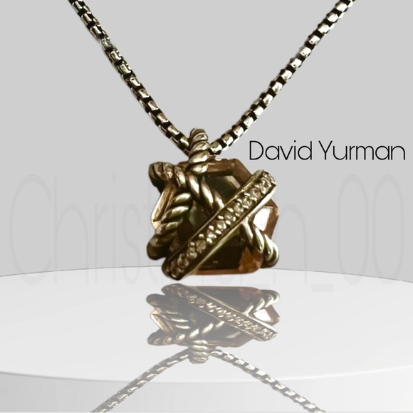 David Yurman Jewelry - David Yurman morganite cable wrap adjustable pendant necklace with diamonds